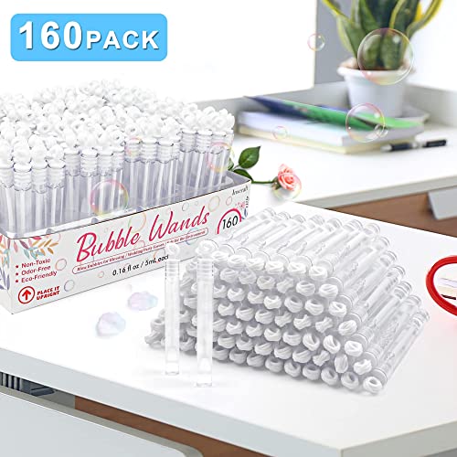 160 Pack Bubble Wands Bulk, Party Favors for Weddings, Valentine's Day, Anniversaries, Celebrations, Graduation, Birthday, Summer Toys Gift for Kids Toddler Adults by Inscraft