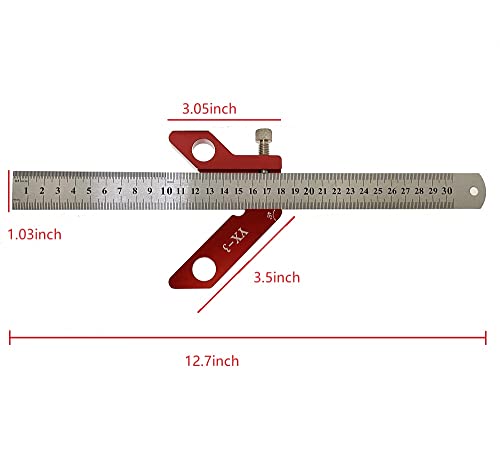 Center Finder Woodworking Square Center Scribe Circle Center Finder 45° 90° Scribe Scribing Rule Layout Gauge Magnetic Wood Measuring Scribe Tool