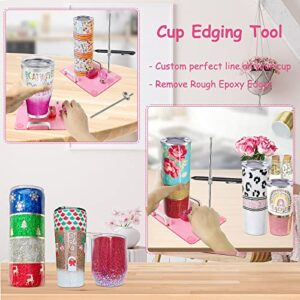 Multifunctional Cup Edging Tool, Cup Edger Trimmer for Custom Tumblers, Ideal for Cutting Fabric and Creating Split Design on Cups, Cup Turner Accessory Remove Rough Edges, Mark Cup Level Lines