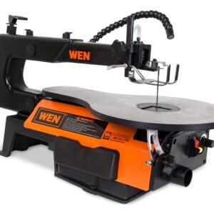 WEN 16-Inch Two-Direction Variable Speed Scroll Saw Bundle with Foot Pedal Switch