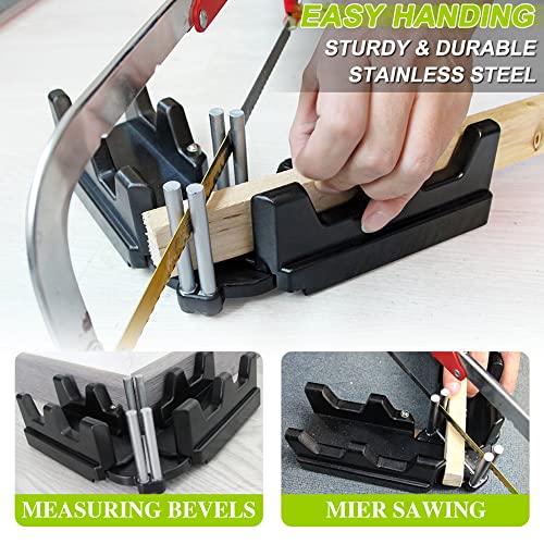 moonoom 2-in-1 Mitre Measuring Cutting Tool, Miter Saw Protractor Tool, Precise Mitre Angles Cutting Tool, Measuring Template Instrument Home Supplies