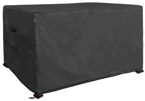 fire pit cover waterproof deck box covers - heavy duty 600d fire table cover rectangle patio outdoor furniture cover 44×28 inch, black