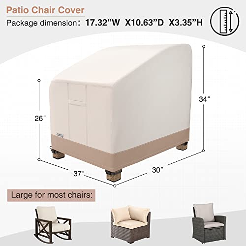 NATURAL EXPRESSIONS Patio Chair Covers, Large Outdoor Chair Covers Waterproof,Anti-UV/Wind,Patio Furniture Covers for High Back Chair,Stacking Chairs,Rocker,Swivel Chair,Deep Seat Chair(30"x 37"x 34")