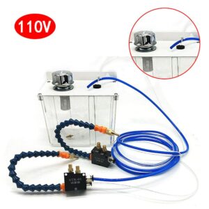 YS-BPV-3000 Cutting Cooling Spray Pump, GDAE10 Mist Sprayer Coolant Lubrication Spray System with Solenoid Valve + Filter for Metal Cutting Engraving Machine for Air Pipe CNC Lathe Milling Dril