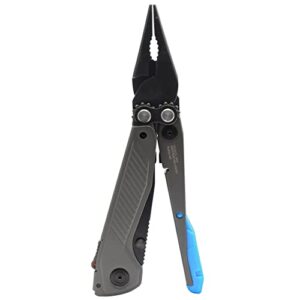 SOG Everyday Daily Solution EDC CRYO D2 Steel Compact Pocket Size Flash MT Multi-Tool, 7 Tools, Stainless-Steel Housing, Urban Gray & Cyan