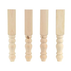 CAROLINA LEG CO. Chunky Farmhouse End Table Legs - Unfinished - DIY Furniture - Turned Legs - Set of 4 - Dimensions: 3.5" x 23"