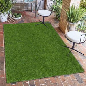 SHACOS Artificial Grass Rug 3x5 Feet 1.2 inch Outdoor Fake Grass Turf Mat Turf Grass Rugs with Drainage Holes Grass Carpet for Dogs Gym Patio Yard Balcony Landscape Lawn Deck Decor