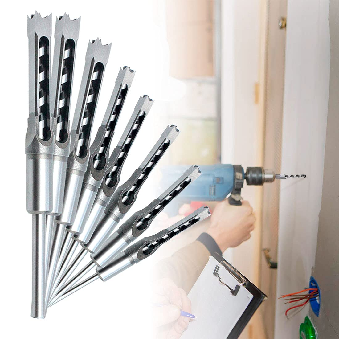 Drill Bit HSS High-Speed Twist Drill Bits Sets Tools Woodworking Tools Mortising Chisel Wood Square Drill Bit Drilling Holes Drill Bit Set (Hole Diameter : 16mm)