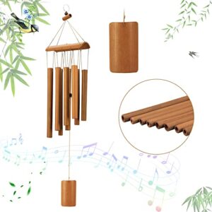 VIREKM Wind Chimes for Outside, Sympathy Wind Chimes Bamboo Windchimes Outdoors with Natural Sounds, Gifts for Mom, Indoor Outdoor Decorations for Patio Porch Garden and Backyard