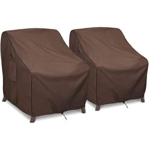 brivic patio furniture covers waterproof for chair, outdoor lawn chair covers fits up to 33w x 34d x 31h inches(2pack), brown
