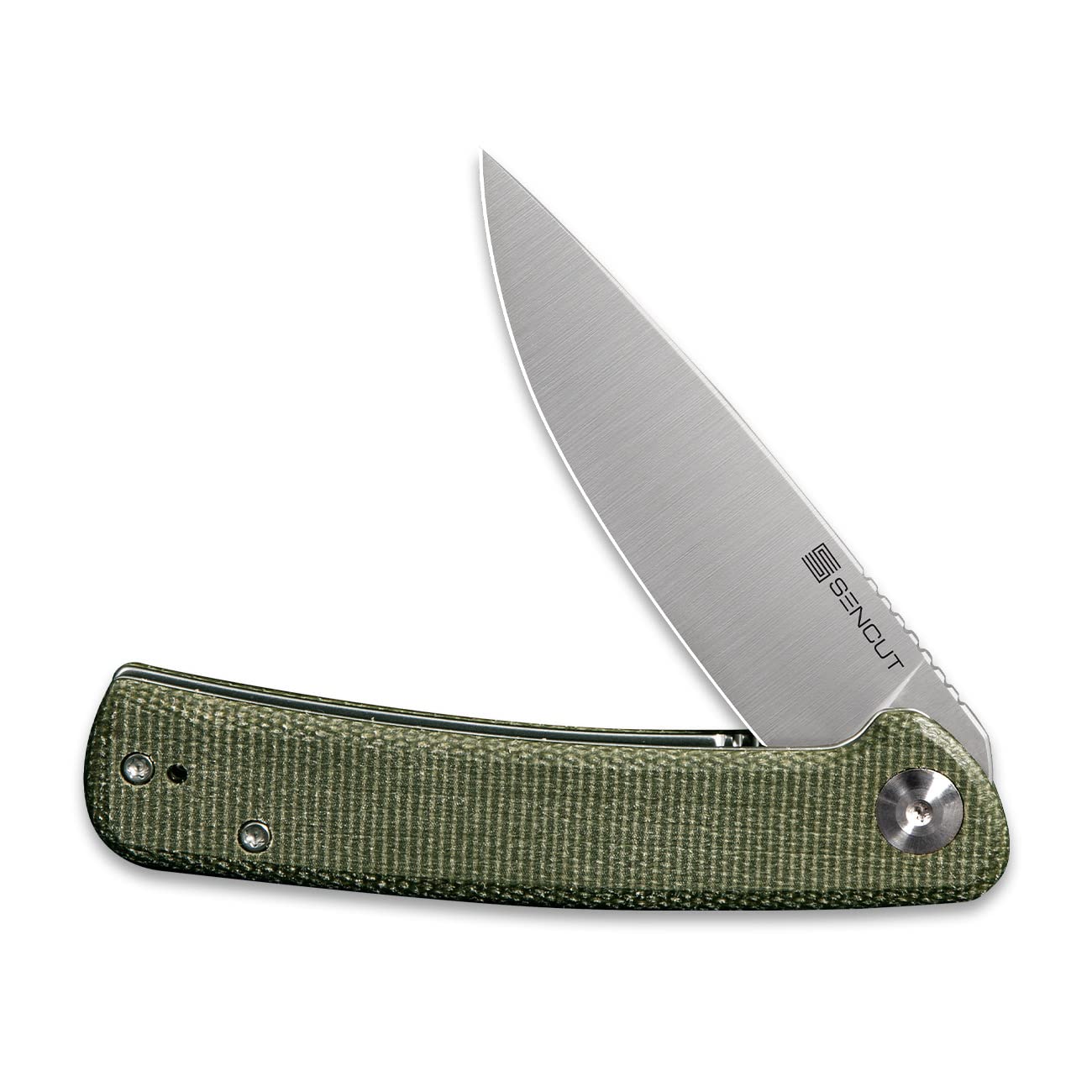 SENCUT Neches Folding Pocket Knife for Men, 3.2" 10Cr15CoMo Blade Green Micarta Handle SA09C