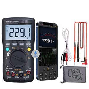 zotek zt-300ab bluetooth digital multimeter tester multi testers true rms tester automatic mode counts measures voltage current resistance capacitance frequency temperature diode meter