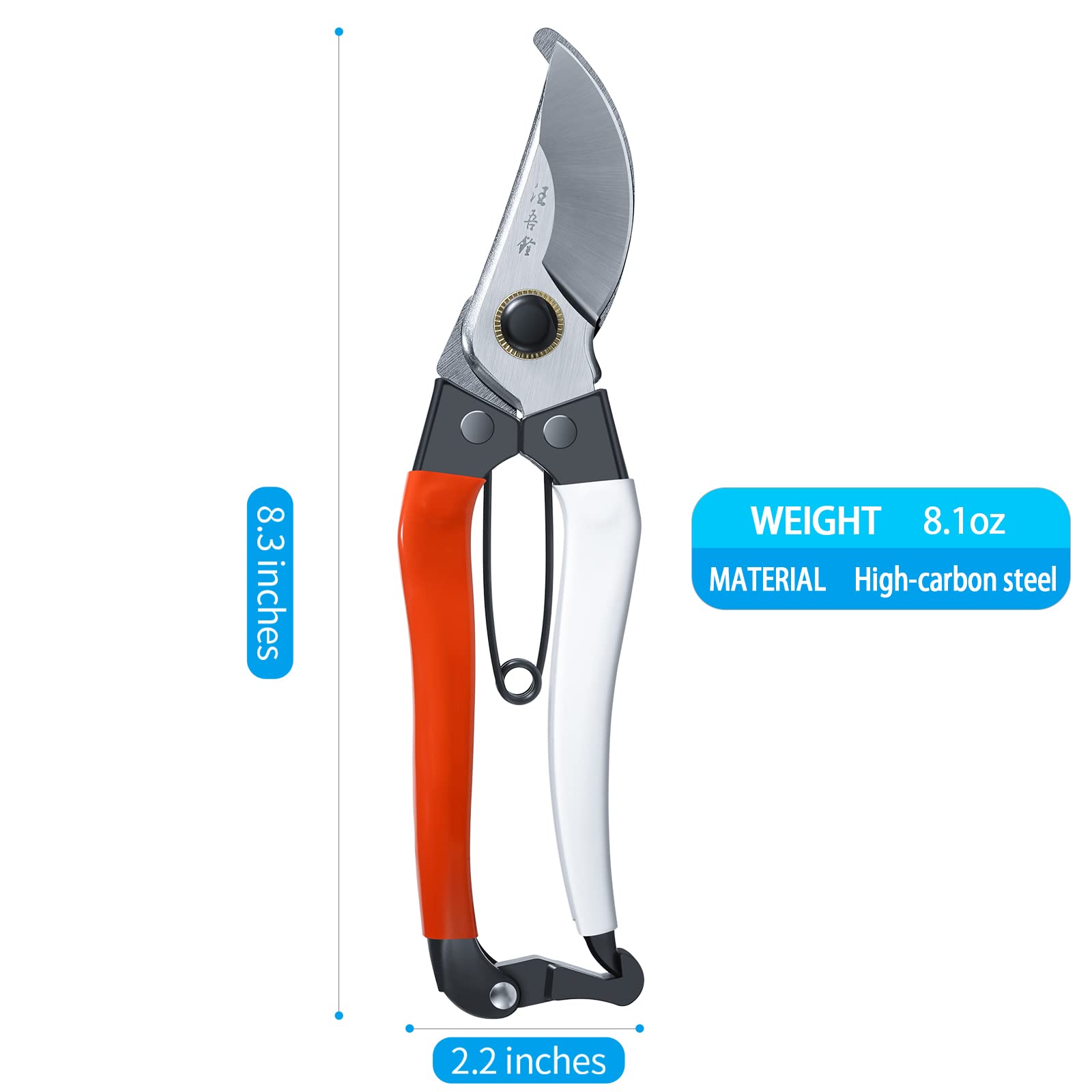 Garden Shears, WangWuQaun 8 Inch Professional Gardening Scissors Pruning Shears Heavy Duty Hand Clippers Trimmer Pruners with Precision Blades for Trimming Flowers Houseplants Indoor Plant, SK5-2202