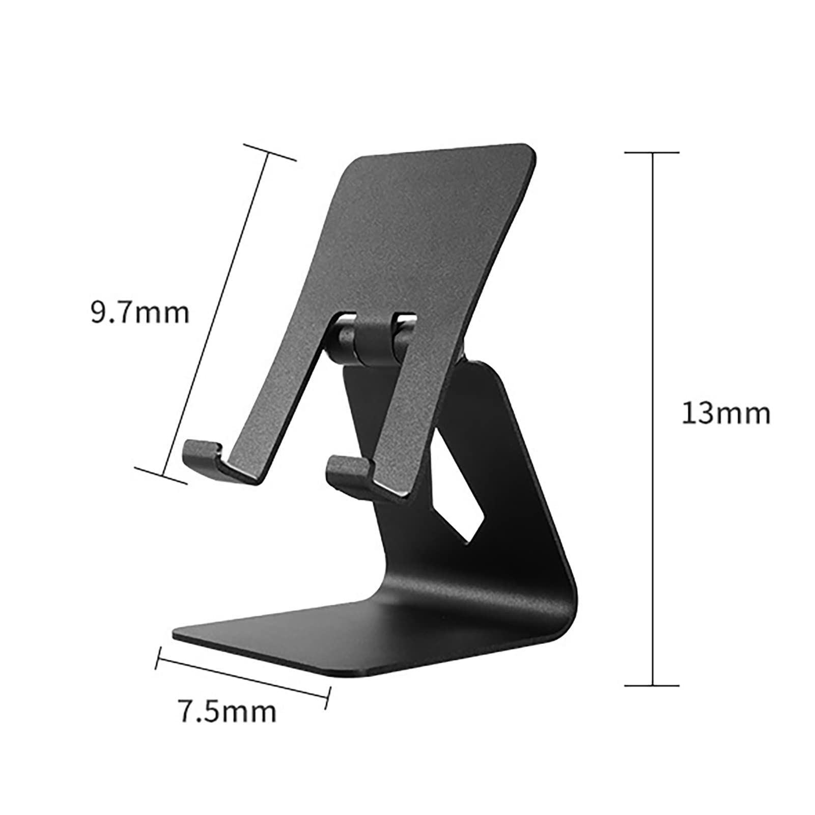 Desktop Phone Stand, Aluminum Alloy Single Folding Desktop Stand Mobile Phone/Tablet Universal Lazy Stand/Live Stand, Compatible with All Smartphones, Tablets Black