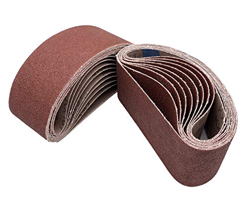 18 PCS 2-1/2 X 16 Inch Aluminum Oxide Sanding Belts for 2.5x16in Belt Sander Woodworking (80 Grit)