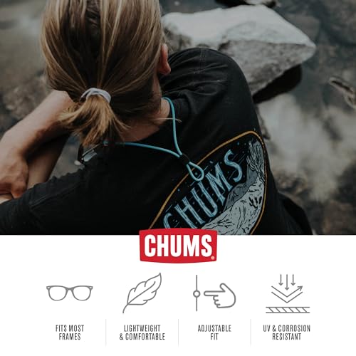 Chums Slim Retainer - Adjustable Thin Silicone Unisex Eyewear Keeper (Black)