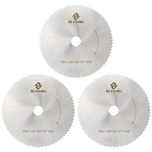 3 inch hss saw blade 75mm steel saw disc wheel cutting blades with 3/8 inch arbor mini drill saw blade for wood plastic metal tile composite materials cutting 72t (3pcs)