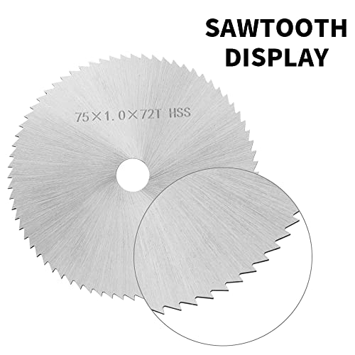 3 Inch Hss Saw Blade 75mm Steel Saw Disc Wheel Cutting Blades with 3/8 Inch Arbor Mini Drill Saw Blade for Wood Plastic Metal Tile Composite Materials Cutting 72T (3Pcs)