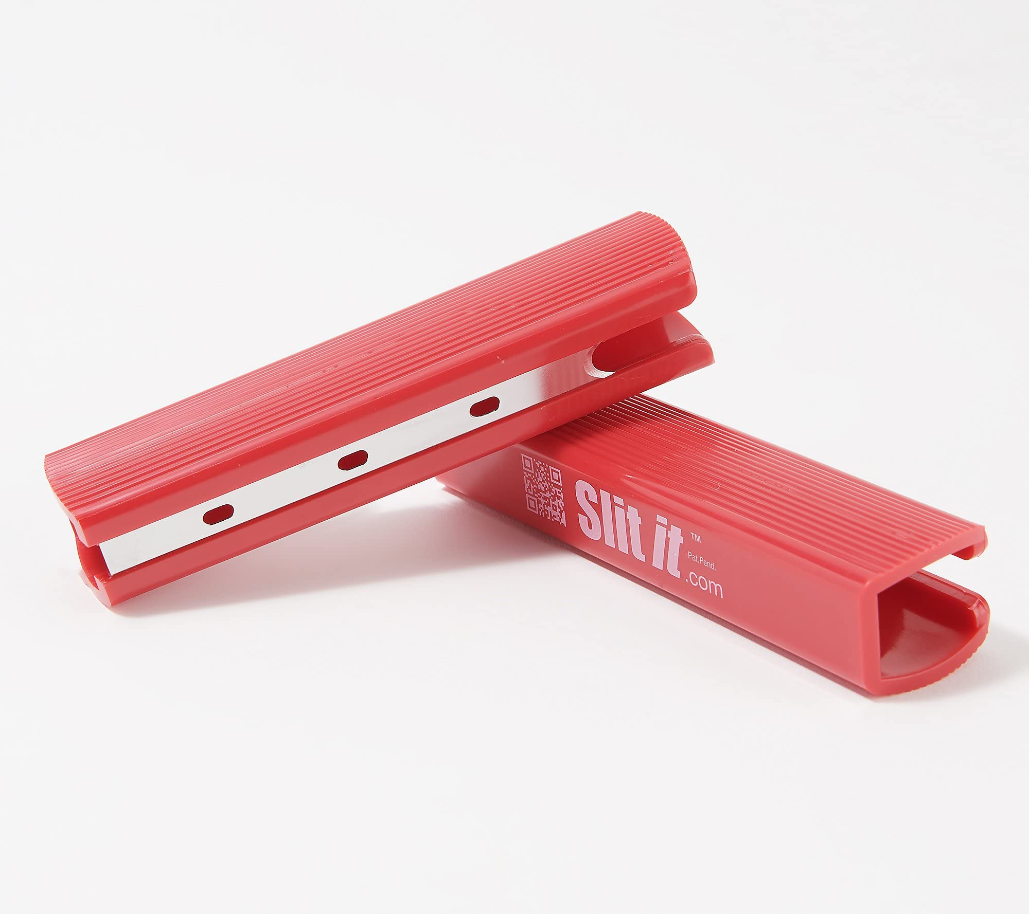 Slitit Plastic Package Opener, 2-PACK – Cutter Tool for Safe and Fast Opening of Blister Packs, Clamshell Packages and Sealed Plastic Packaging. Unbreakable. (Red)