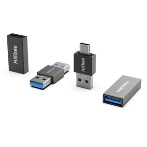 hiebee usb 3.0 a to a male adapter, usb female to female adapter, usb type-c to usb a male adapter, usb 3.0 female to usb c female adapter connector compatible with hard drive, laptop etc
