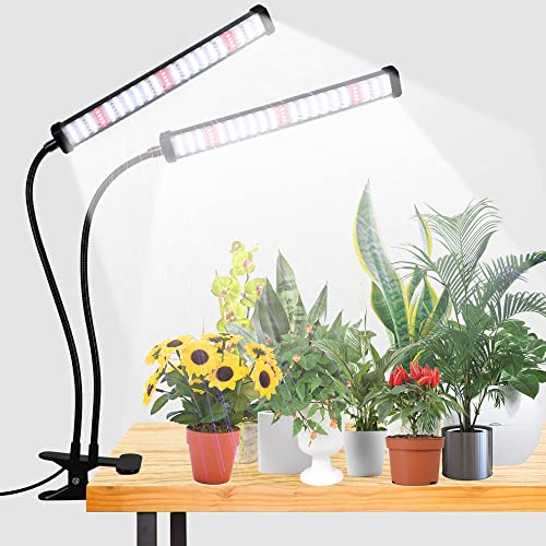 GooingTop Grow Light 100W 6000K, Super Bright White Desktop Clip Plant Lamp for Seedlings Succulents Seeds Starting Indoor Plants Growing,Bendable Gooseneck & Timer 4 8 12 H