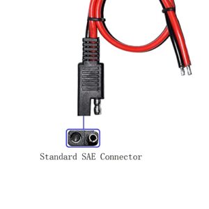 Faoyliye 14AWG SAE Connector Extension Cable,(3Pack) SAE Connector Plug 2 Pin SAE Single Plug Quick Connector Disconnect Plug,SAE Automotive Extension Cable, Solar Panel SAE Plug- 30cm/1ft (14AWG)