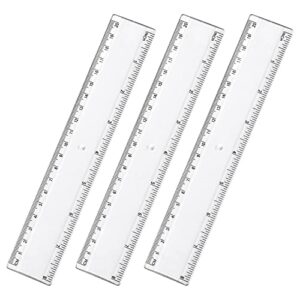 color plastic ruler straight ruler assorted color ruler measuring tool 8 inch ruler set rulers bulk 3 pack(cear)