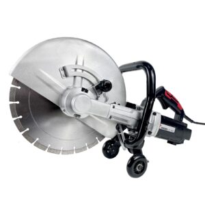 jackchen 14 inches concrete saw electric powered 3000w cut-off saw, 110v 4.8" cut depth and electric grinder with diamond blade, electric concrete saw
