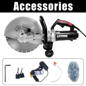 JACKCHEN 14 Inches Concrete Saw Electric Powered 3000W Cut-Off Saw, 110V 4.8" Cut Depth and Electric Grinder With Diamond Blade, Electric Concrete Saw