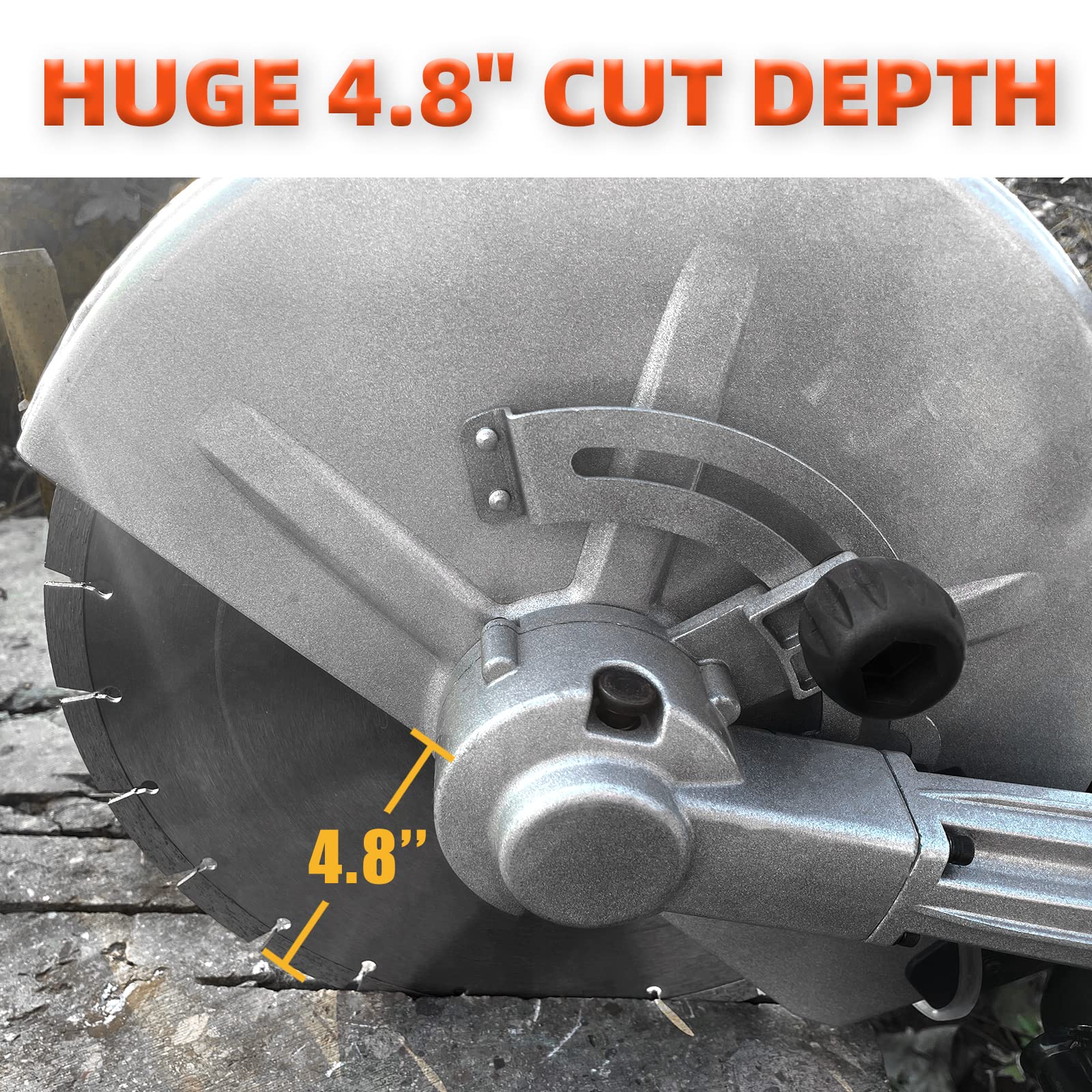 JACKCHEN 14 Inches Concrete Saw Electric Powered 3000W Cut-Off Saw, 110V 4.8" Cut Depth and Electric Grinder With Diamond Blade, Electric Concrete Saw