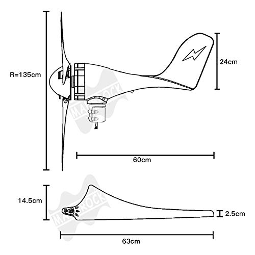 630 mm Delta wing High Strength Carbon Fibers Blade Nylon Fiber Wind Turbine Generator Blade for Horizontal Wind Turbine Generator Windmill Accessories 100w 200w 300w 400w 500w 600w 800W DIY Blades