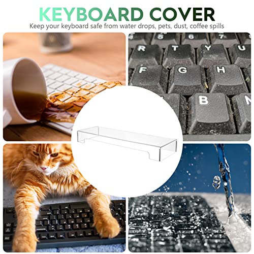 Cabilock Acrylic Keyboard Cover Desktop Keyboard Protector Keyboard Cover Anti- Cat Clear Keyboard Protector Computer Keyboard Mice Accessories (18.5x5.9x1.8 inch)