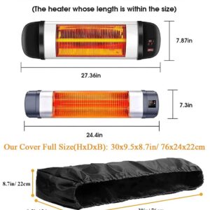 Wall-Mounted Patio Heater Cover Skyour Waterproof Dustproof Electric Infrared Heater Protector Dust Covers Fit for Indoor Outdoor Garage Backyard Hanging Heaters (Black)