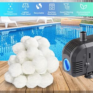 1.5 lbs Pool Filter Ball for Sand Filter Pump for Above Ground Pool, Pool Filter Media Balls Instead of Sand, Reusable Eco-Friendly Fiber Filter Media Ball (Equals 50 lbs Pool Filter Sand)