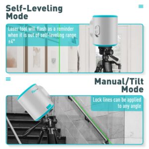 Self-Leveling Laser Level, DECTEAM 98ft/30m Green Cross Line Laser Level with Pulse Mode, Switchable Horizontal/Vertical Lines, Rechargeable Battery, Rubber Anti-slip, 360°Magnetic Base DS011G