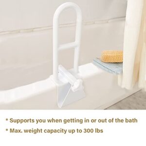 UNLICON Medical Adjustable Bathtub Safety Rail,Adjustable Grab Bars for Bathroom, Shower Handle for Seniors and Elderly, White