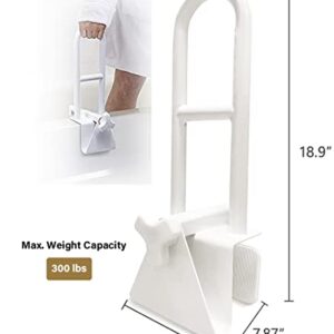 UNLICON Medical Adjustable Bathtub Safety Rail,Adjustable Grab Bars for Bathroom, Shower Handle for Seniors and Elderly, White