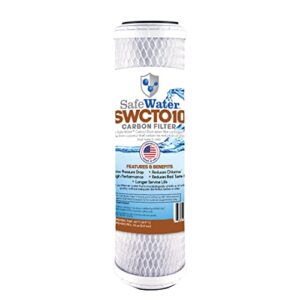 safewater replacement carbon water filter cto block replacement reverse osmosis system filters stages 2 & 3 high performance longer service life 2" x 10" nsf certified manufactured & designed in usa