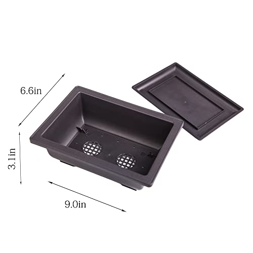Bonsai Pots – 3pcs Bonsai Pot with Humidity Trays for Indoor Plants – Bonsai Pots with Drainage Tray and Built-In Mesh – Durable Plastic Bonsai Tree Pot with Irrigation Holes – 9"D x 6.7"W x 3"H