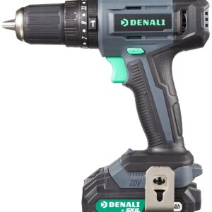 Amazon Brand - Denali by SKIL 20V Cordless Hammer Drill Kit with 2 x 2.0Ah Lithium Batteries and Charger, Blue