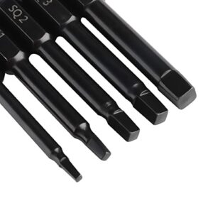 Robertson Square Drill Bit Set (10 Pack - 2.3" Long Magnetic Heads) Square Screwdriver Bit Sizes #0, 1, 2, 3, and #4 (2 of Each Size)