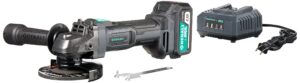 amazon brand - denali by skil 20v cordless angle grinder kit with 4.0ah lithium battery and 2.4a charger, blue