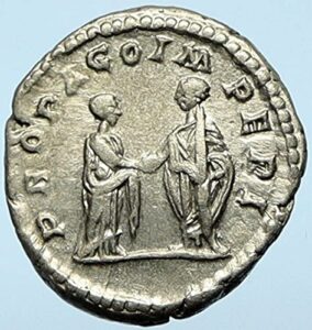 1655 it plautilla & caracalla marriage ar 202ad ancient o denarius good ngc