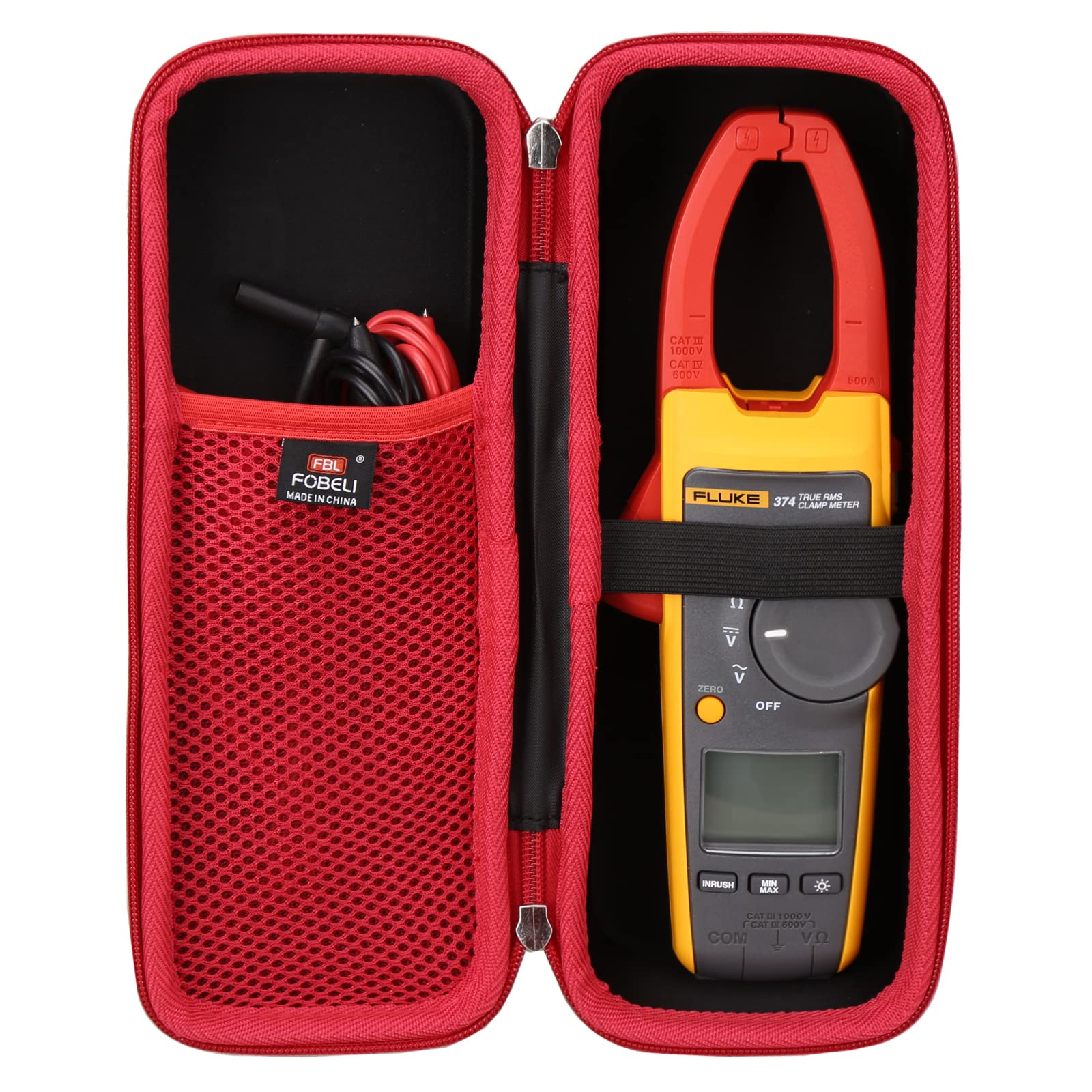 FBLFOBELI EVA Hard Carrying Case for Fluke 376/374/ 375FC 1000A Ac/Dc TRMS Wireless Clamp W/Iflex, Portable Shockproof Storage Bag(Case Only)