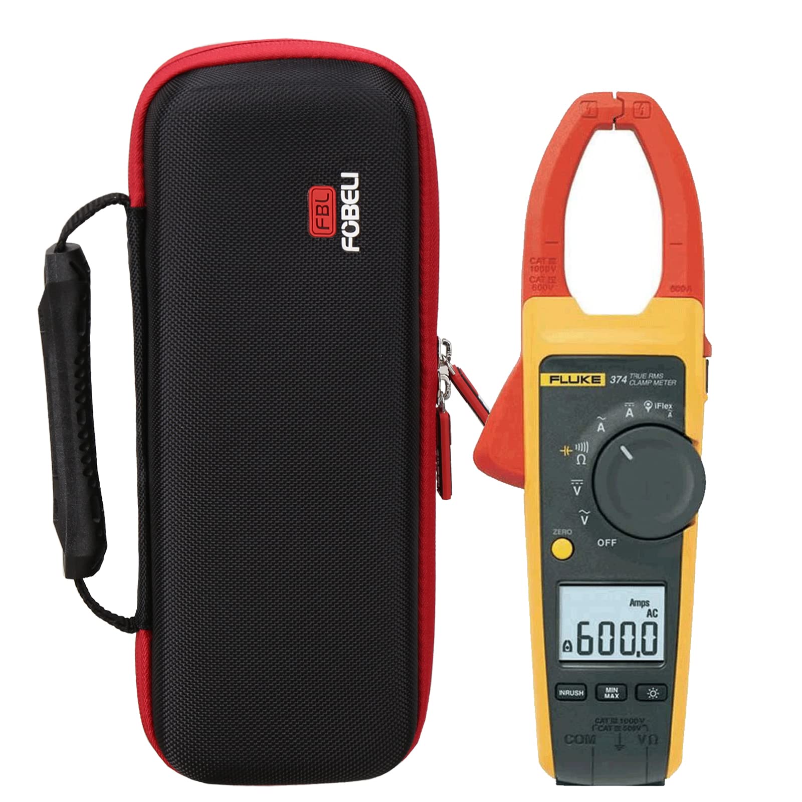 FBLFOBELI EVA Hard Carrying Case for Fluke 376/374/ 375FC 1000A Ac/Dc TRMS Wireless Clamp W/Iflex, Portable Shockproof Storage Bag(Case Only)