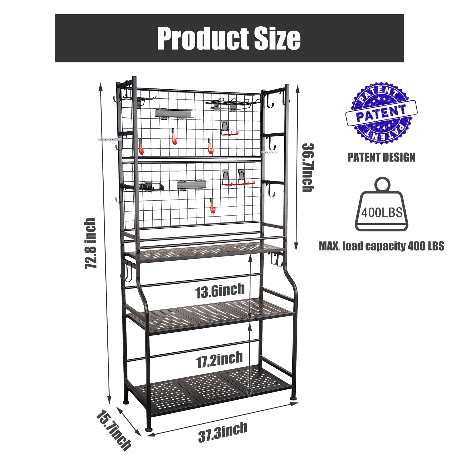 Mythinglogic Alloy Steel Tool Storage Organizer,Heavy Duty Tool Holder for Power Tool, Drill, Screwdriver, Wrench, Storage Shelf for Toolbox, Tool Chest Organizer for Garage, Workshop, Shed, Mechanics