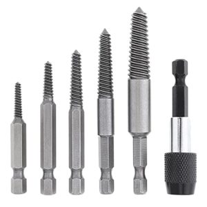 yuentoen stripped screw extractor - 5pcs hss easy out broken bolt extractor kit with extension screw holder, damaged bolt water pipe remover set power drill bit tool for screw or bolt 1/8 to 3/4 inch