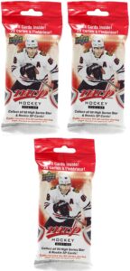 3 packs: 2021/22 upper deck mvp nhl hockey fat pack (18 cards/pk)