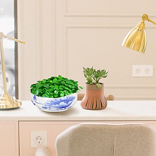 STOBOK Large Outdoor Planters Succulent Pots Ceramic Bonsai Flower Pot Large Round Planter Pot Blue White Porcelain Ceramic Shallow Flower Pot Planter Set for Indoor Outdoor Large Air Plants