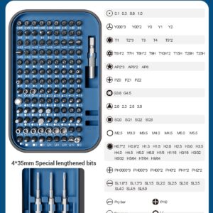 Small Screwdriver Set with 120 Bits, Kingsdun 130 in 1 Precision Magnetic Screwdriver Bit Set with Tweezer, Flat, Phillips, Pentalobe, Torx Star Screwdriver for Computer, Xbox, Phone, PC Laptop